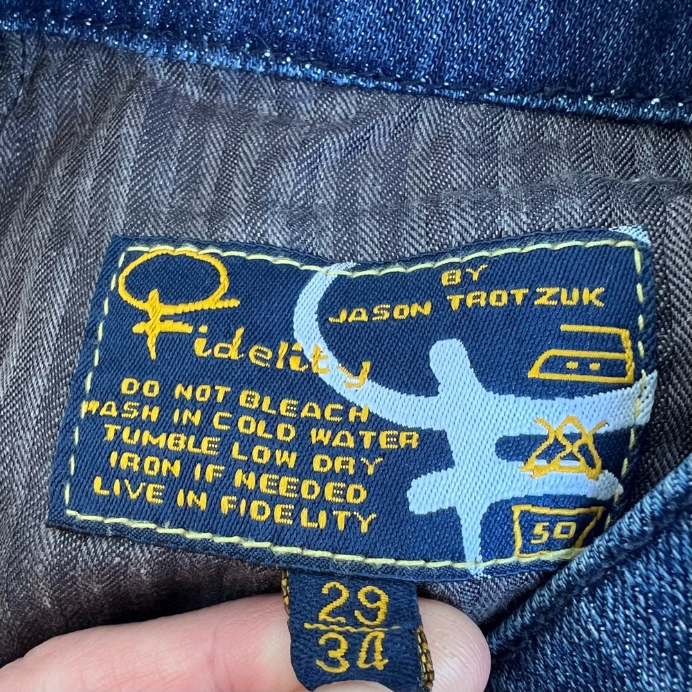 Fidelity Tantra Wide Leg Medium Wash Denim Jeans Sz 29 - Picture 3 of 13